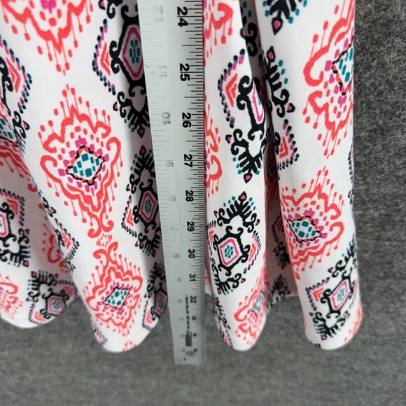 Three Pink Heart Dress Women S Small White Geometric Sheath Midi Sleeveless - Picture 5 of 6